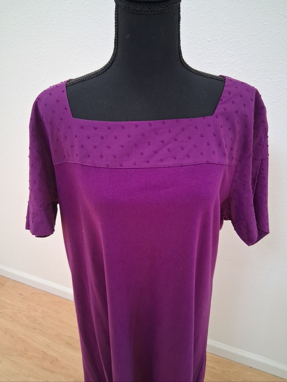 Liz Claiborn Women's Purple Square-Neck Knit Dress.